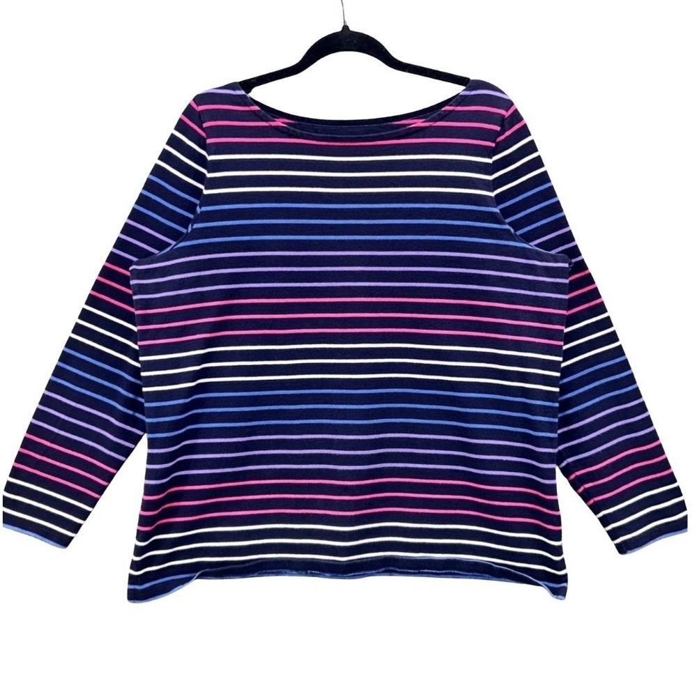 Talbots Striped Top Black Size X